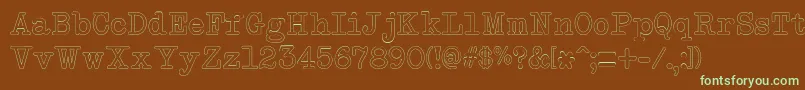NeobulletinOutline-fontti – vihreät fontit ruskealla taustalla