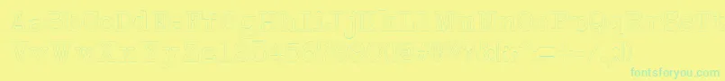 NeobulletinOutline-Schriftart – Grüne Schriften auf gelbem Hintergrund