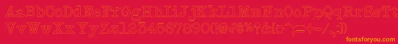 NeobulletinOutline Font – Orange Fonts on Red Background