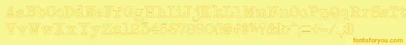 NeobulletinOutline Font – Orange Fonts on Yellow Background