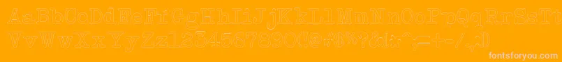 NeobulletinOutline Font – Pink Fonts on Orange Background