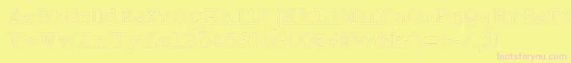 フォントNeobulletinOutline – ピンクのフォント、黄色の背景