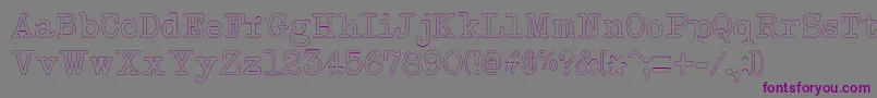 フォントNeobulletinOutline – 紫色のフォント、灰色の背景