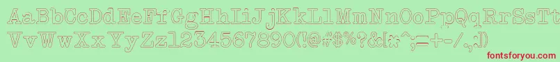 NeobulletinOutline Font – Red Fonts on Green Background