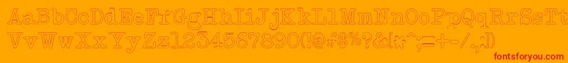 NeobulletinOutline Font – Red Fonts on Orange Background