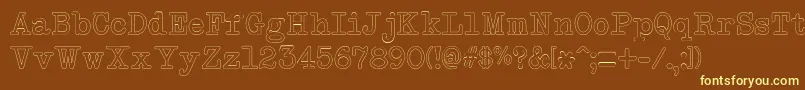 NeobulletinOutline-fontti – keltaiset fontit ruskealla taustalla