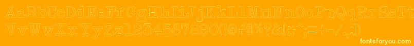 NeobulletinOutline Font – Yellow Fonts on Orange Background