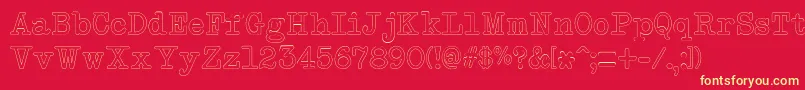 Шрифт NeobulletinOutline – жёлтые шрифты на красном фоне