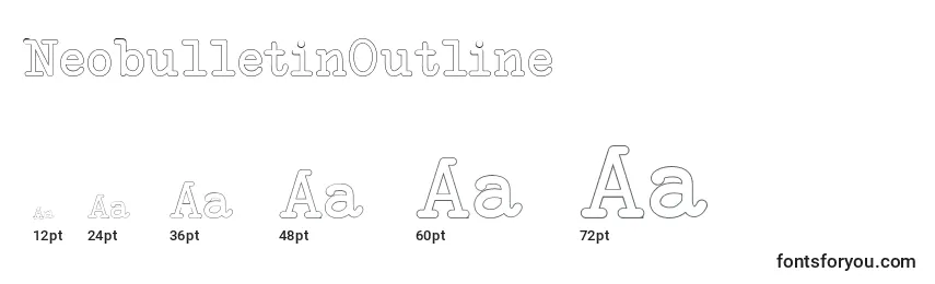 Размеры шрифта NeobulletinOutline