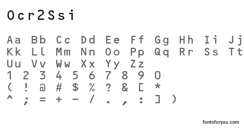 Czcionka Ocr2Ssi – alfabet, cyfry, specjalne znaki