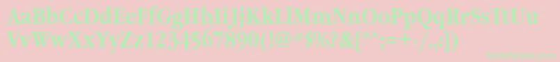 GaramondnarrowtttBold Font – Green Fonts on Pink Background