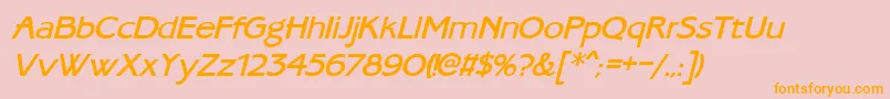 UkrainianambassadoretypeItalic Font – Orange Fonts on Pink Background