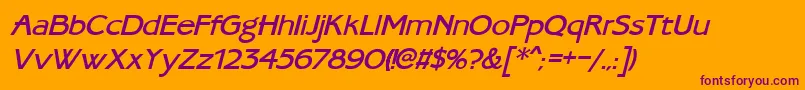 UkrainianambassadoretypeItalic Font – Purple Fonts on Orange Background