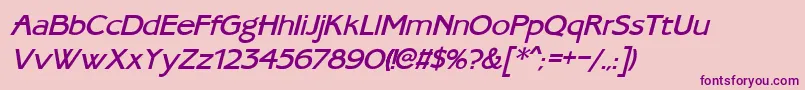 UkrainianambassadoretypeItalic Font – Purple Fonts on Pink Background