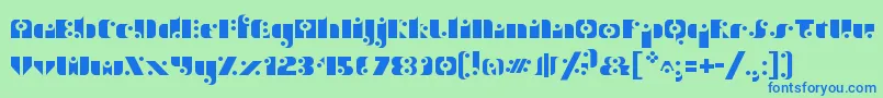 fuente StencilFunk – Fuentes Azules Sobre Fondo Verde