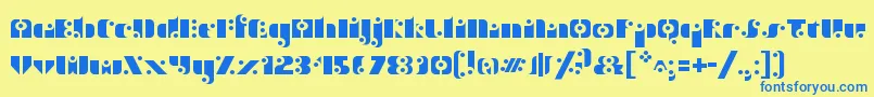 StencilFunk Font – Blue Fonts on Yellow Background