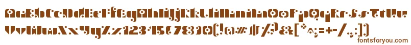 フォントStencilFunk – 白い背景に茶色のフォント