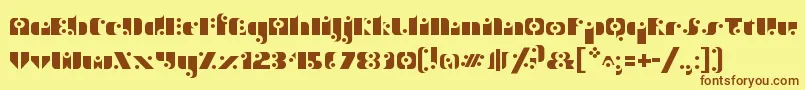 StencilFunk Font – Brown Fonts on Yellow Background