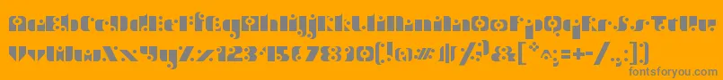 StencilFunk-Schriftart – Graue Schriften auf orangefarbenem Hintergrund