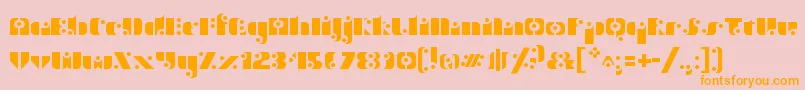 StencilFunk Font – Orange Fonts on Pink Background