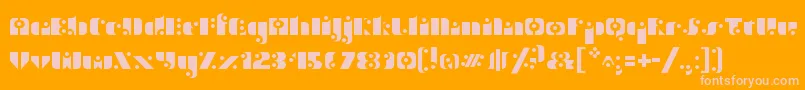 StencilFunk Font – Pink Fonts on Orange Background