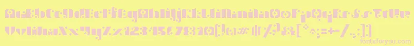 StencilFunk-fontti – vaaleanpunaiset fontit keltaisella taustalla