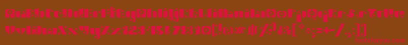 StencilFunk Font – Red Fonts on Brown Background