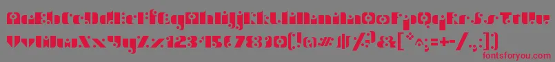 StencilFunk Font – Red Fonts on Gray Background