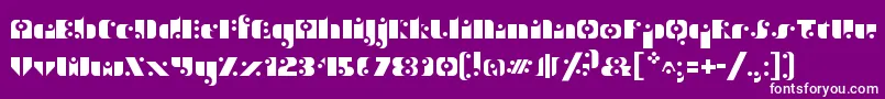 フォントStencilFunk – 紫の背景に白い文字