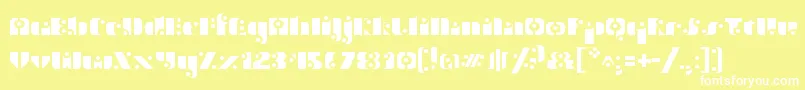 StencilFunk Font – White Fonts on Yellow Background