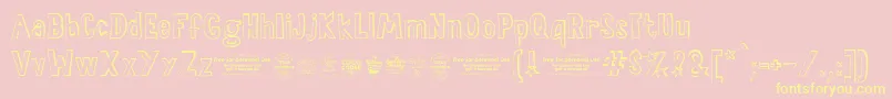 Saladefiestas ffy Font – Yellow Fonts on Pink Background