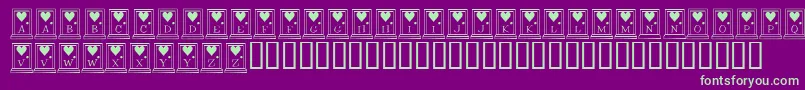 KrHomeIsWhereTheHeartIs Font – Green Fonts on Purple Background