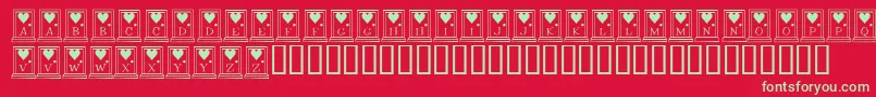 KrHomeIsWhereTheHeartIs Font – Green Fonts on Red Background