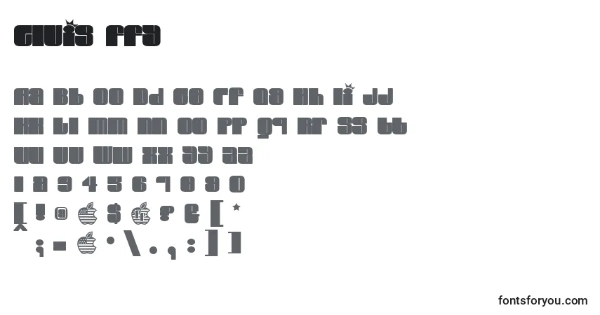 Шрифт Elvis ffy – алфавит, цифры, специальные символы