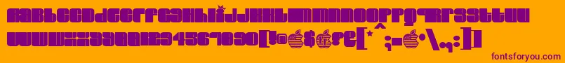 Elvis ffy Font – Purple Fonts on Orange Background