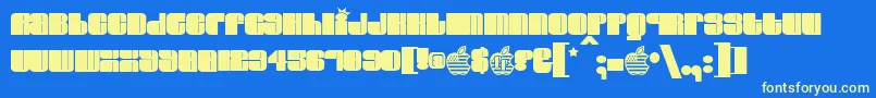 Elvis ffy Font – Yellow Fonts on Blue Background