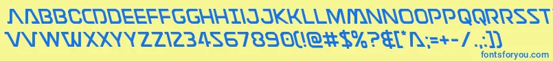 Discotechialeft Font – Blue Fonts on Yellow Background