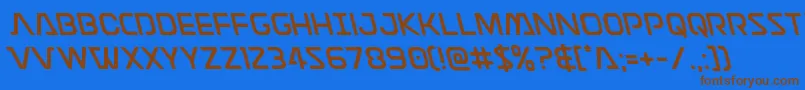 Discotechialeft Font – Brown Fonts on Blue Background