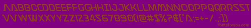 Discotechialeft-Schriftart – Braune Schriften auf violettem Hintergrund