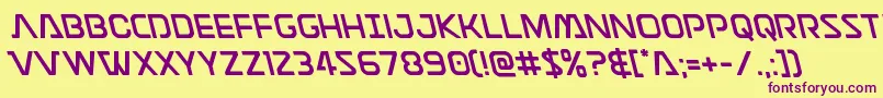 Discotechialeft Font – Purple Fonts on Yellow Background