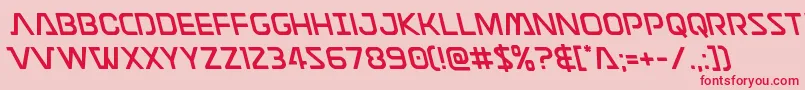 フォントDiscotechialeft – ピンクの背景に赤い文字