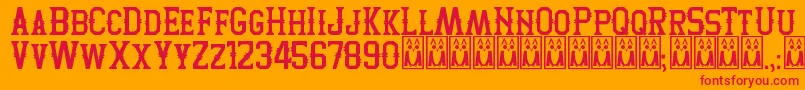 TwoPeaks Font – Red Fonts on Orange Background