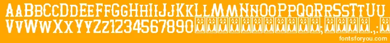 TwoPeaks Font – White Fonts on Orange Background