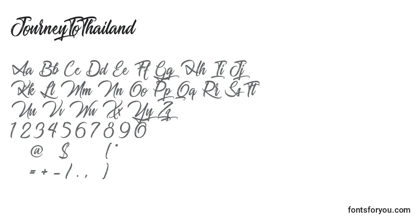 A fonte JourneyToThailand – alfabeto, números, caracteres especiais