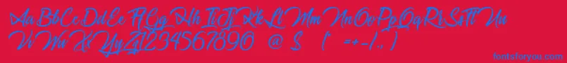 Шрифт JourneyToThailand – синие шрифты на красном фоне