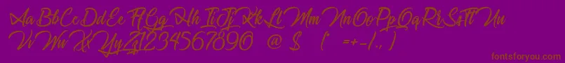 Шрифт JourneyToThailand – коричневые шрифты на фиолетовом фоне