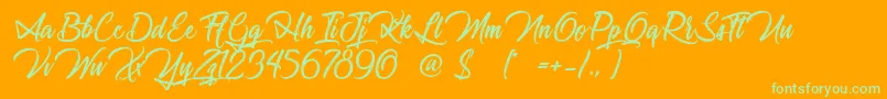 JourneyToThailand Font – Green Fonts on Orange Background