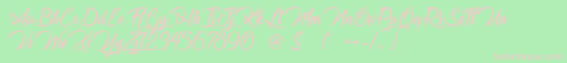Шрифт JourneyToThailand – розовые шрифты на зелёном фоне