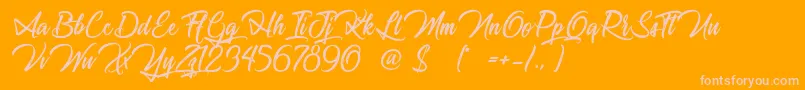 JourneyToThailand-Schriftart – Rosa Schriften auf orangefarbenem Hintergrund