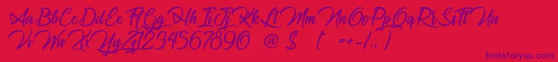 JourneyToThailand Font – Purple Fonts on Red Background
